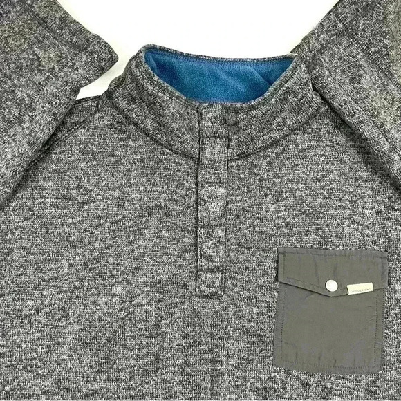 WOOLRICH Mens Drifter Fleece 1/4 Snap Pullover Grey Sweater Fleece Size XL - Picture 2 of 13
